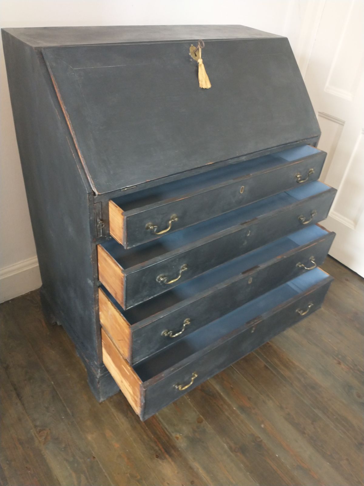 18th Century Georgian Bureau, Black Painted photo buy