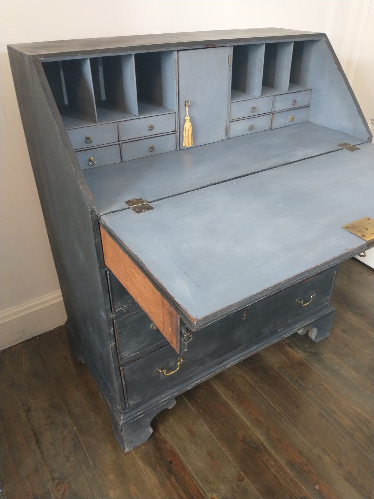 18th Century Georgian Bureau, Black Painted