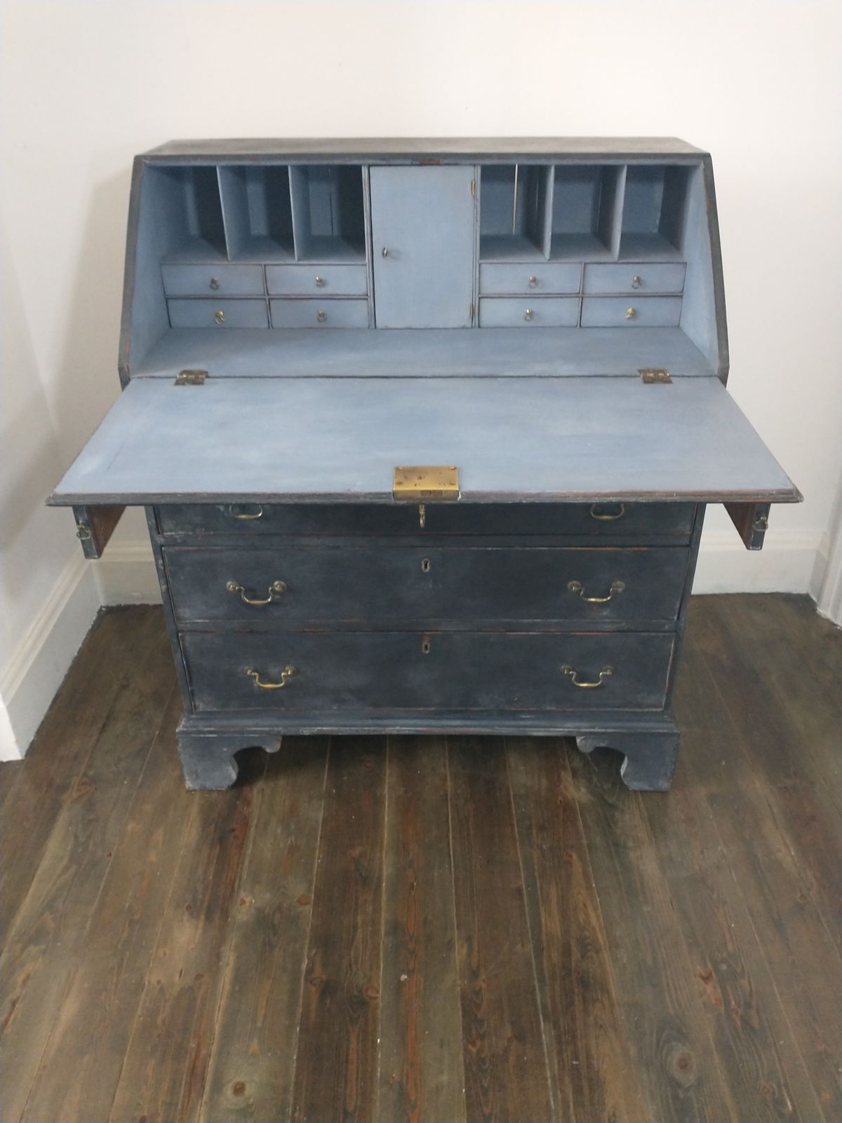 Furniture 18th Century Georgian Bureau, Black Painted photo