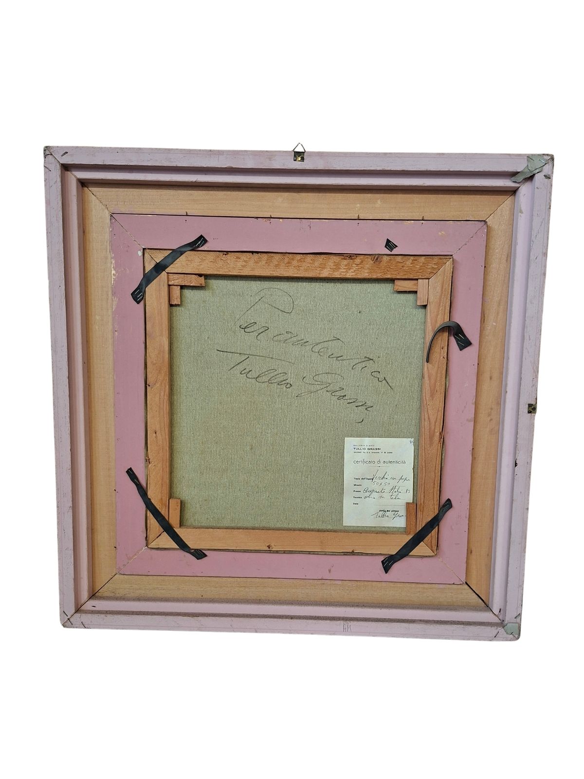 photo for sale Raro Dipinto Olio Su Tela Di Tullio Grassi "Vecchio Con Pipa"