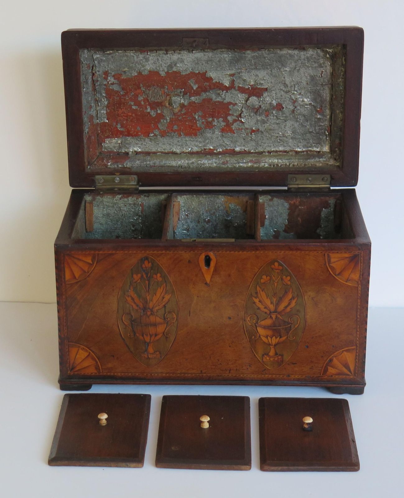 photo buy Georgian Sheraton Period Tea Caddy Finely Inlaid, English Circa 1780.