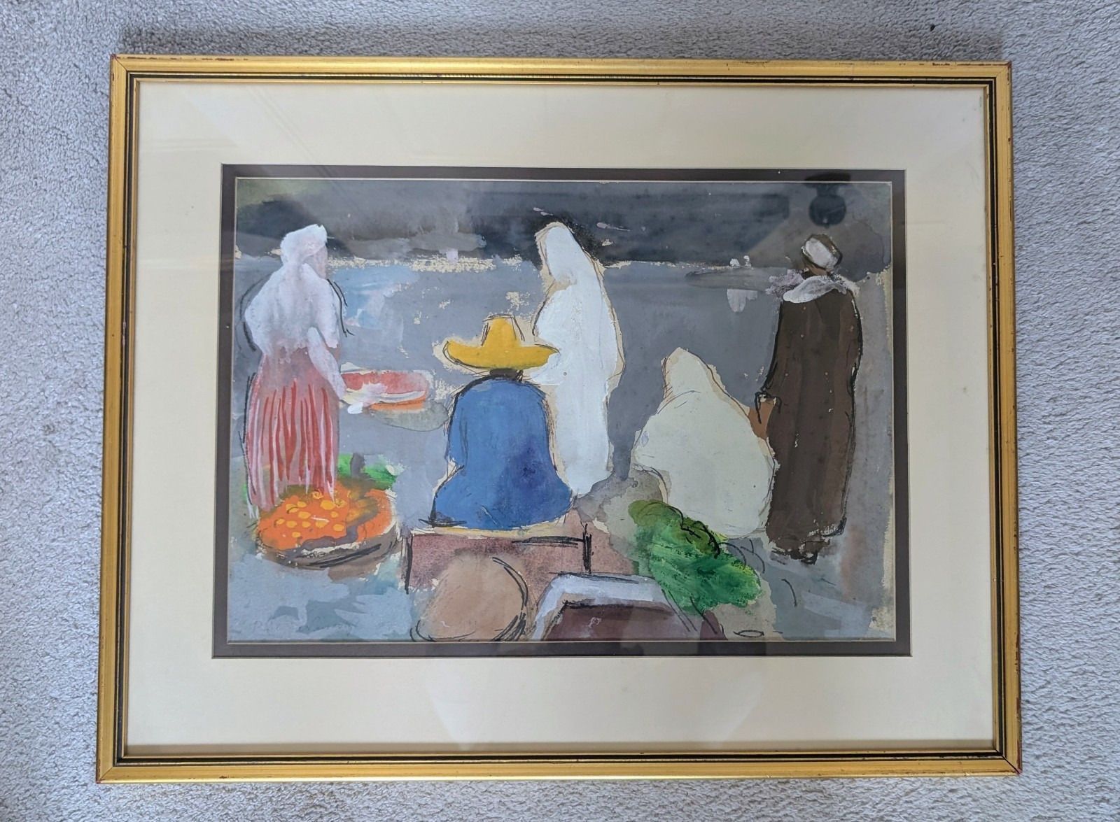 Philip Naviasky Oil Painting Spanish Village Scene Signed Mid 20th Century photo furniture
