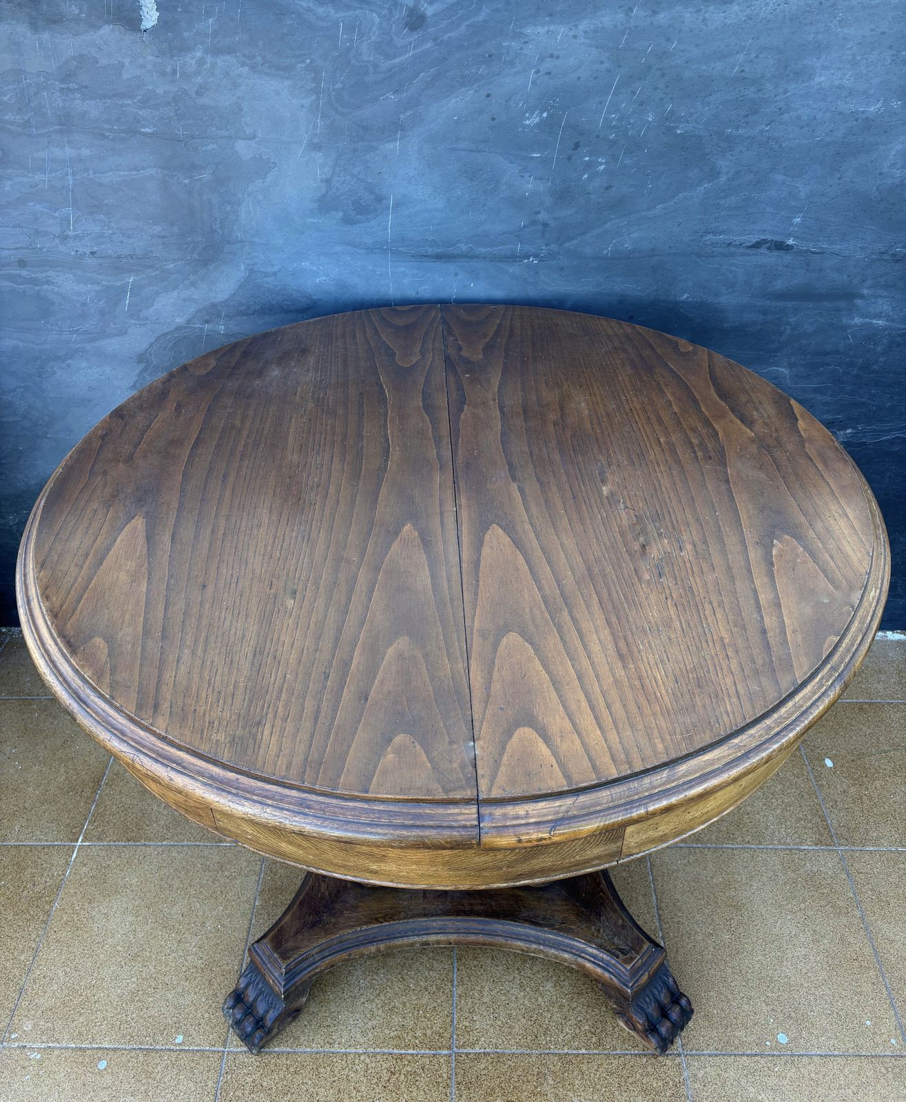 Spanishneoclassical Revival Round Hardwood Table, Early 20th Century photo buy