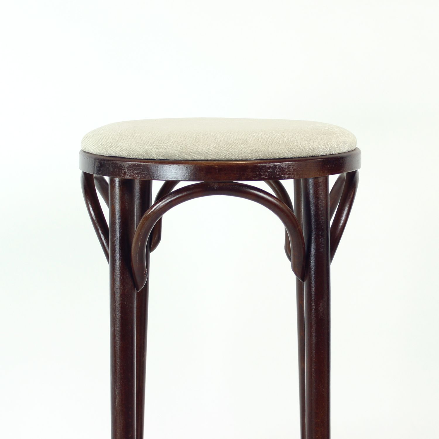 Pair Of 2 Thonet Design Bentwood Bar Stools No. 73 By Ton, 1950s photo for sale