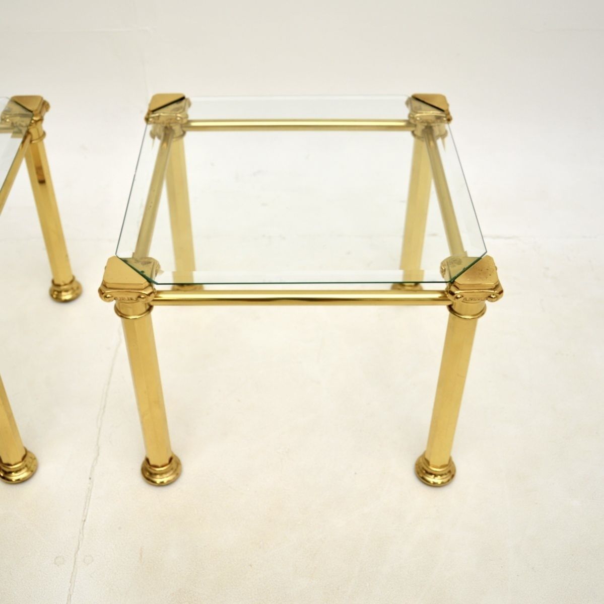 Pair Of Vintage French Brass Side Tables photo 384.0