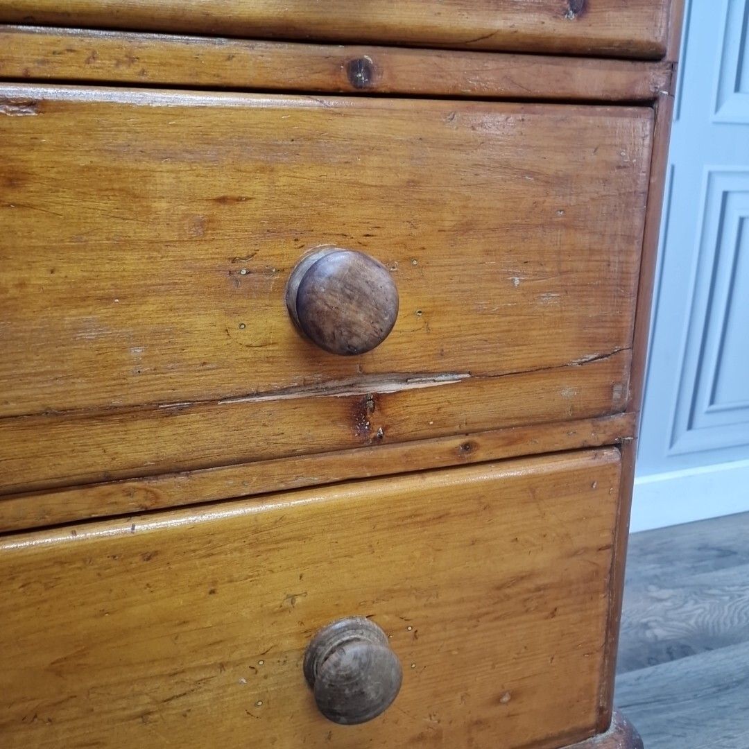 photo for sale Antique Chest Of Drawers Victorian Solid Pine Rustic Farmhouse Vintage