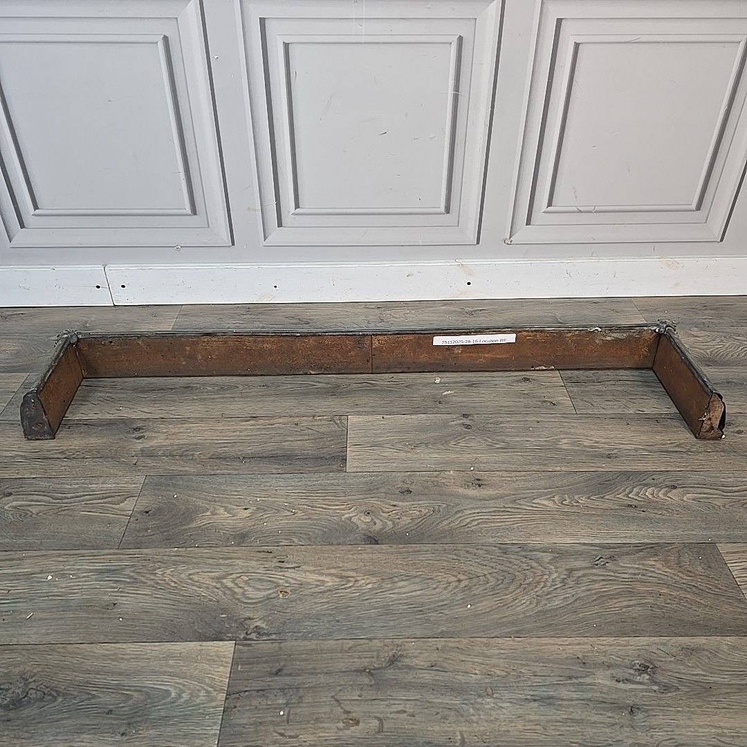 photo vintage Antique Brass Fire Fender  Edwardian Rustic Hearth Surround Decorative Fireplace