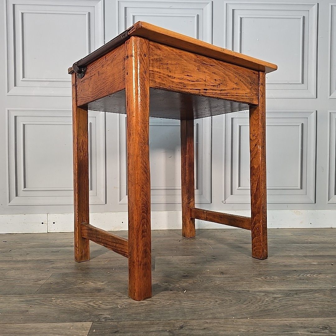 Vintage Child’s School Desk – Wooden Lift Top Storage – Winnie The Pooh Painted photo furniture