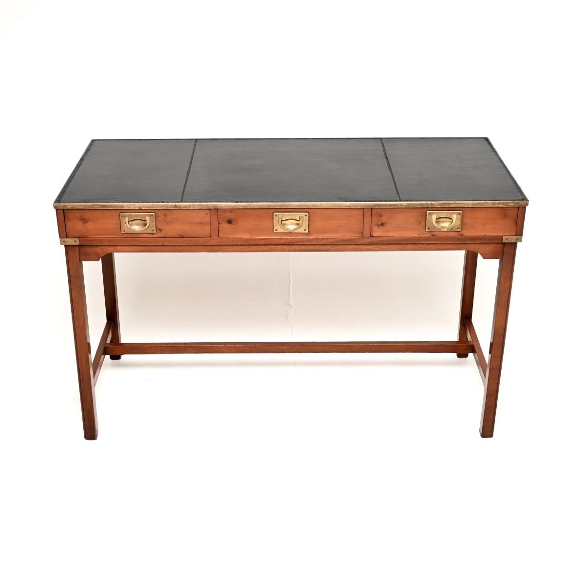 Antique Military Campaign Style Desk In Yew Wood photo furniture