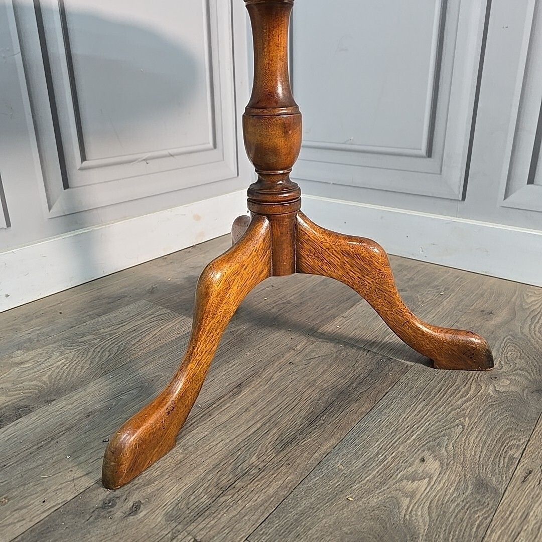 Antique Pedestal Wine Table Charles Barr Scalloped Edge – Yew Wood – Pie Crust photo buy