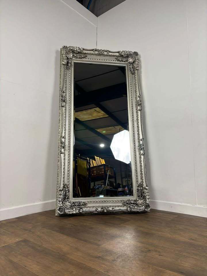 Large Gallery Reproduction Rectangular Bevel Edged Lean Mirror
