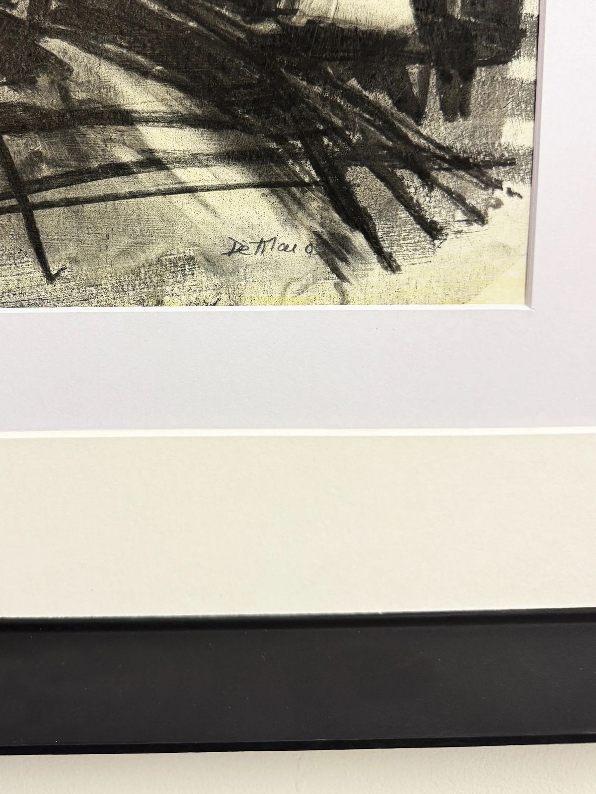 Barry De More, Large Vintage Original Charcoal City Street Scene photo Art