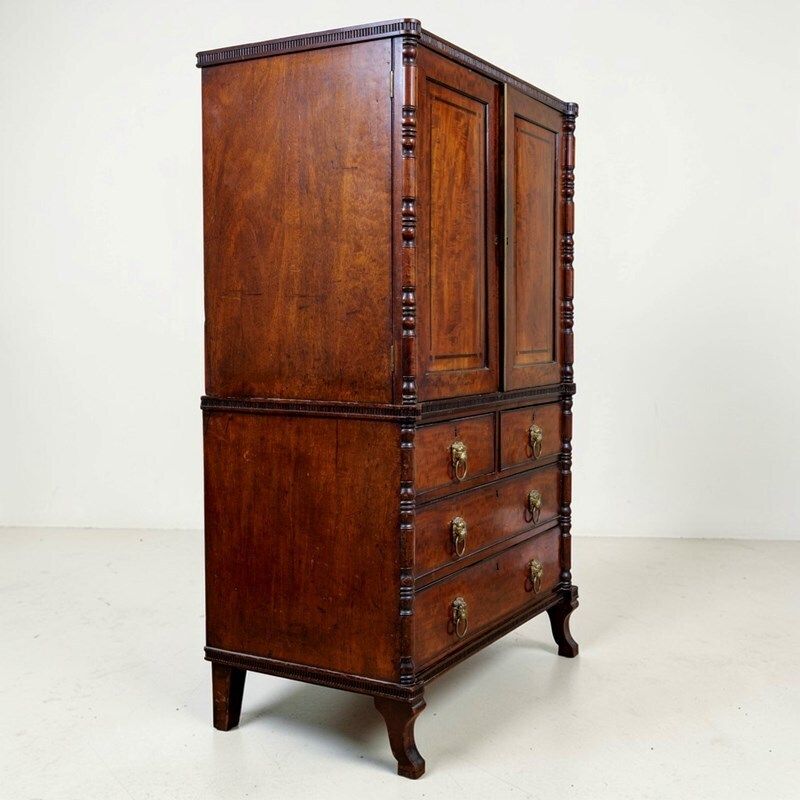 A Regency Mahogany Linen Press Of Rare Smaller Proportions photo furniture