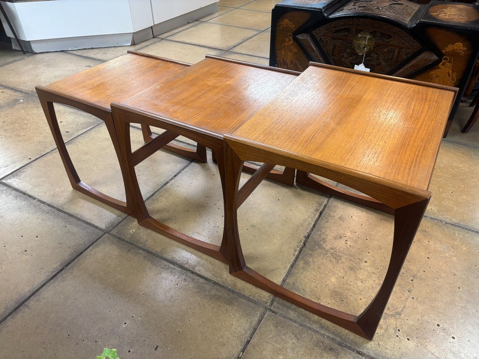 Mid Century G Plan Teak Quadrille Nest Of Tables photo vintage