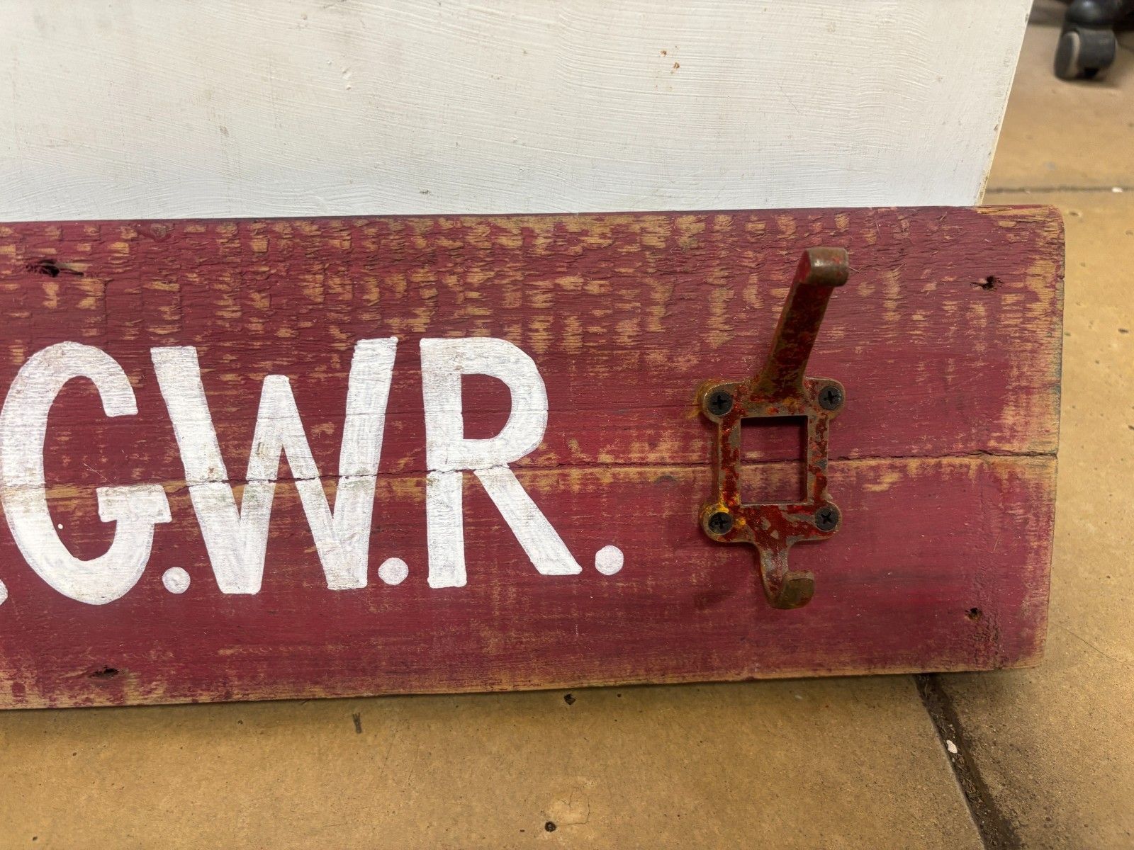 Vintage Wooden Gwr Great Western Railway Coat Rack/ Sign photo Furniture