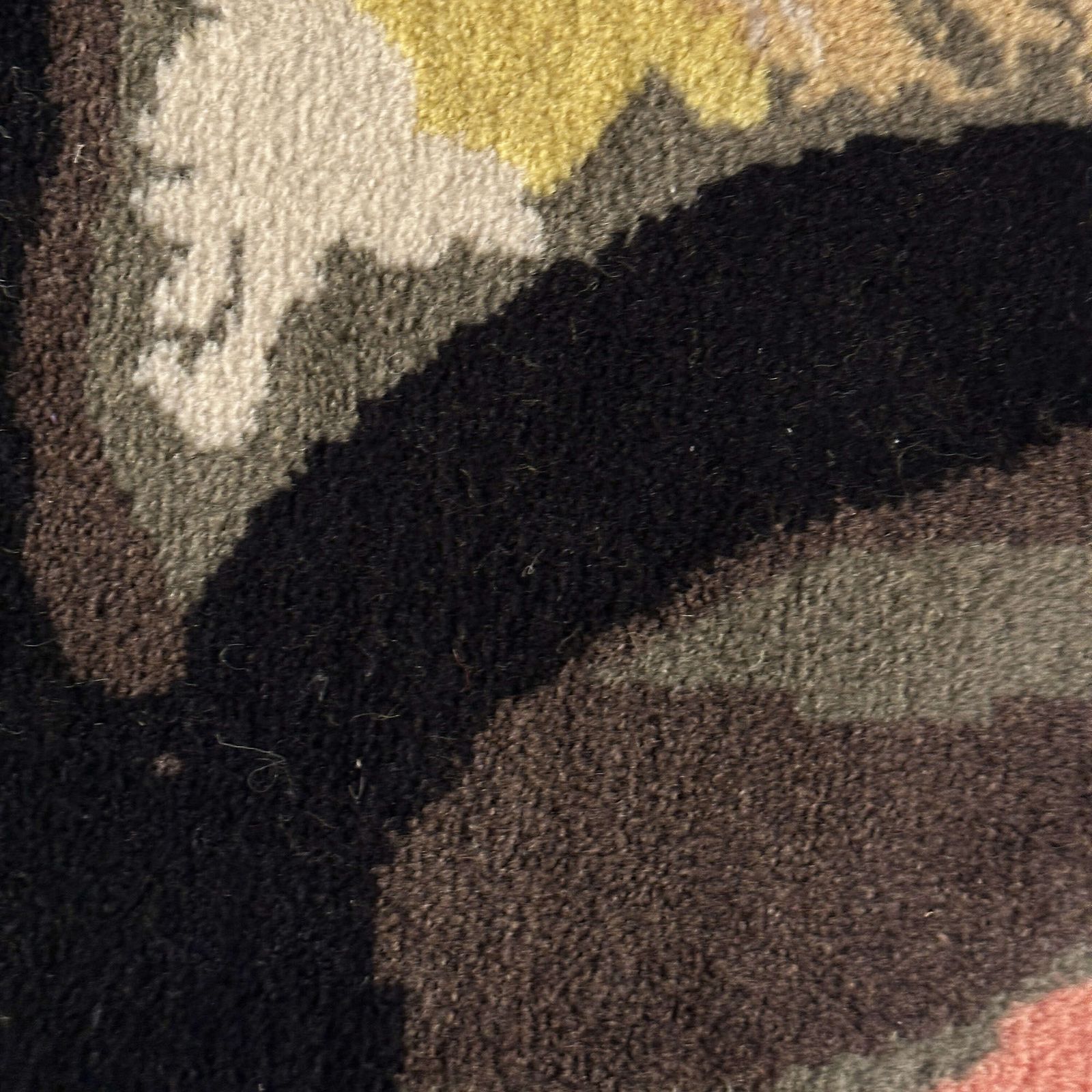 Large Rug After 'Bird Woman' By Joan Miró, Hand Knotted In Wool photo vintage