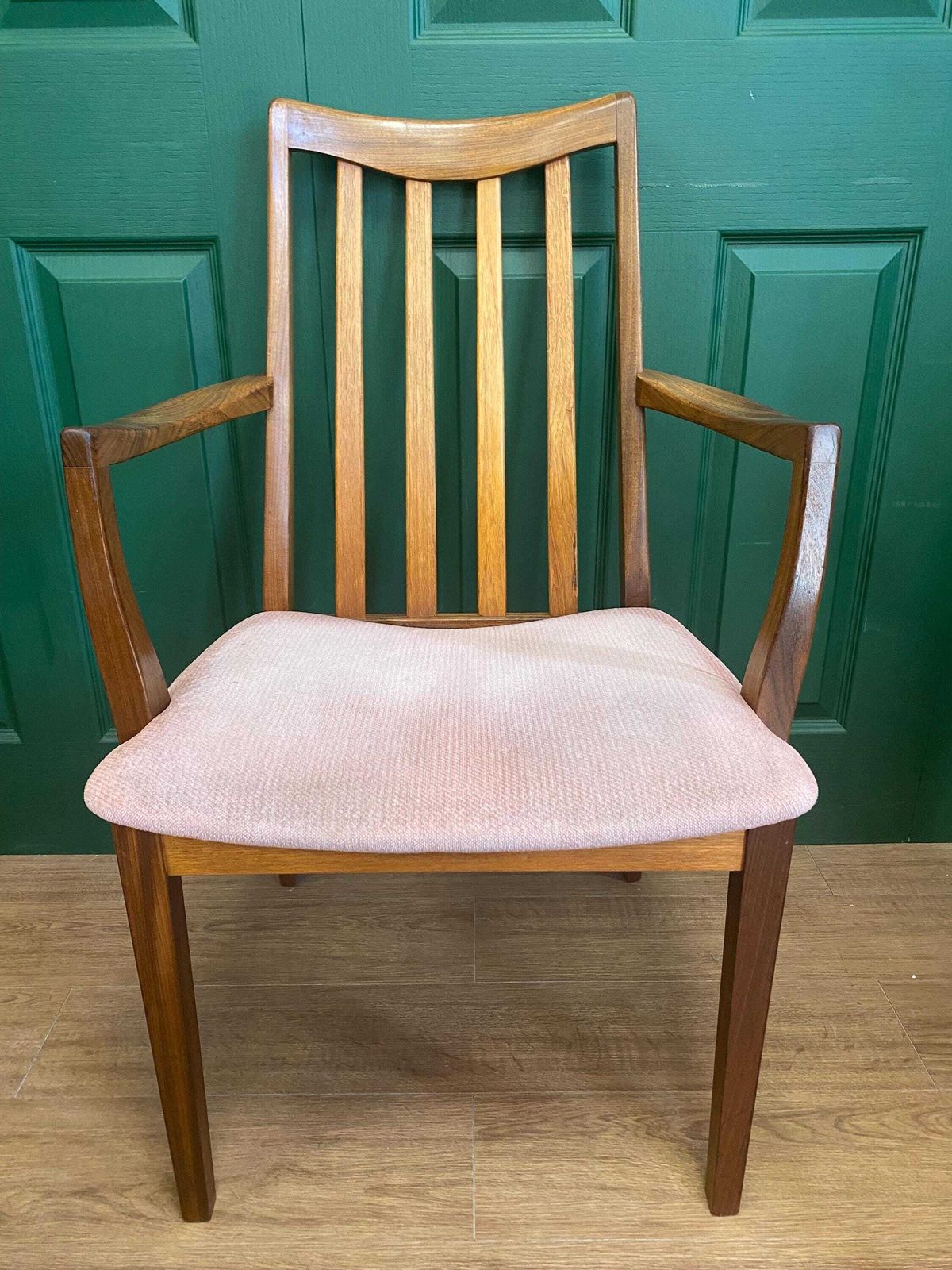 photo furniture Mid Century Vintage 1960s G Plan Fresco V Wilkins Teak Oval Extending Dining Table And Six Chairs, Two Carvers