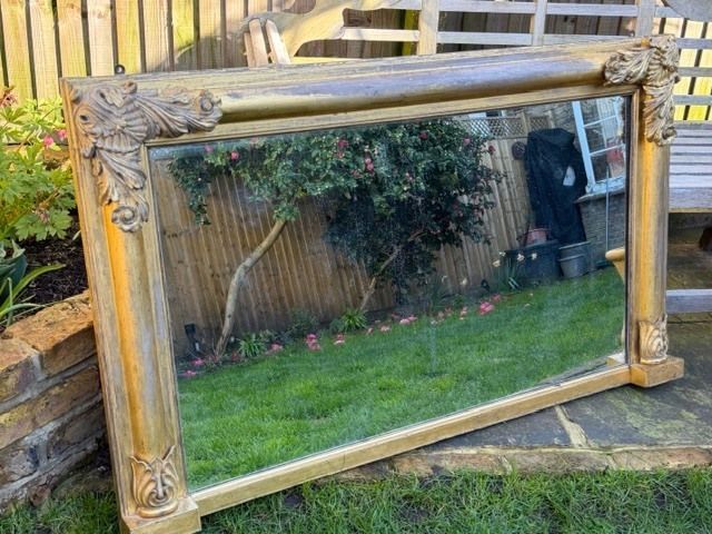 Regency Giltwood Overmantel Mirror   Makers Label On The Back "Thomas Smith" 1825