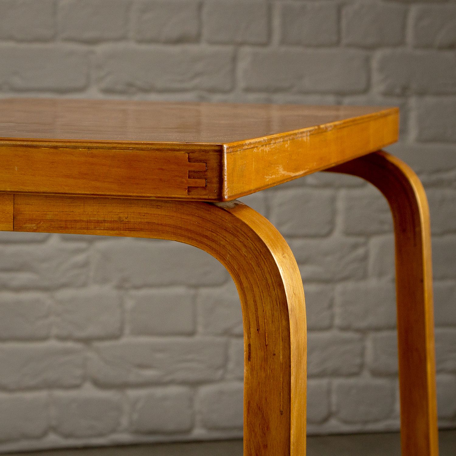 Furniture Model 88 Side Table In Karelian Birch By Alvar Aalto, Finland, 1930s photo