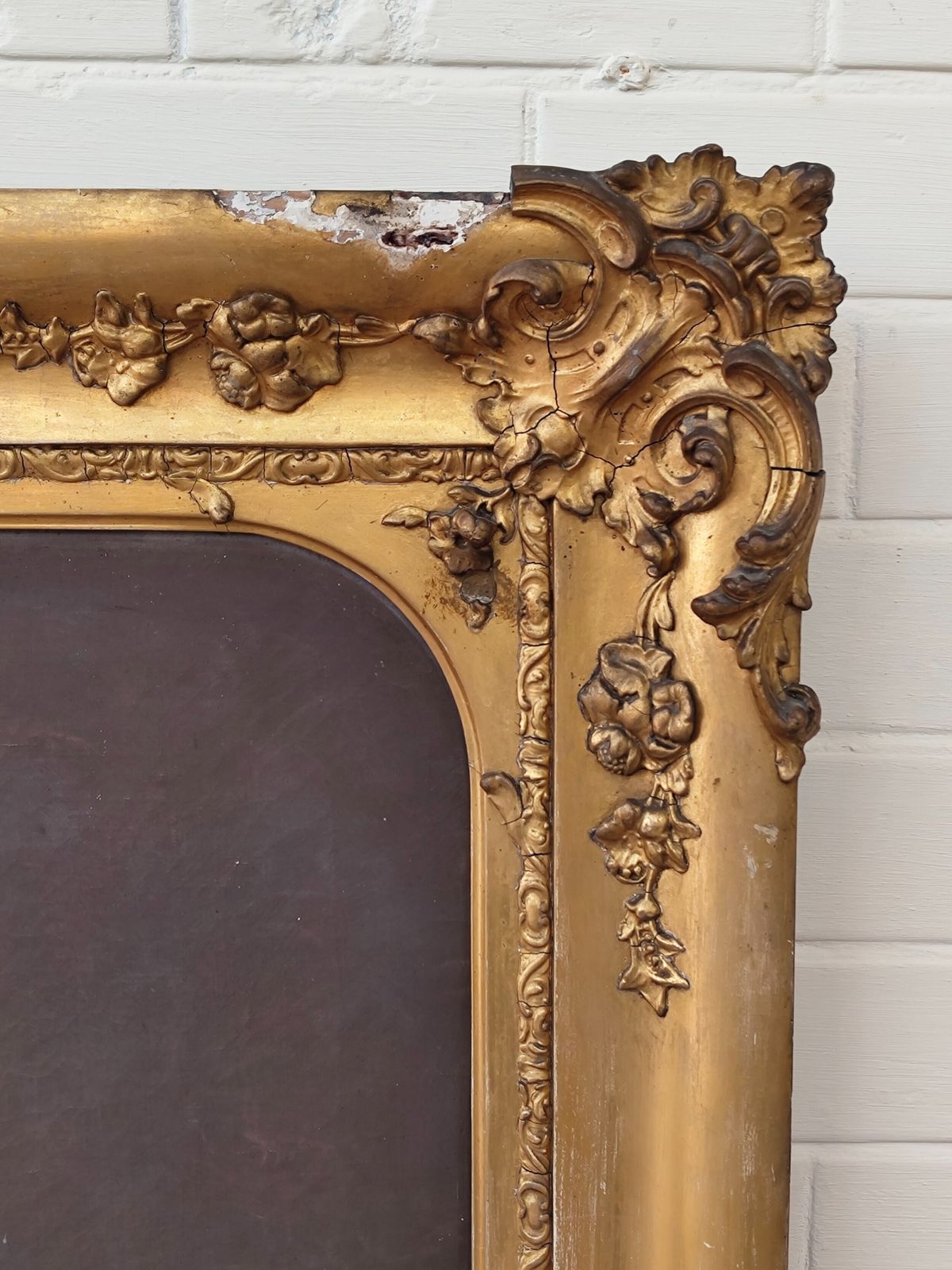 Large Antique Victorian Oil Portrait On Canvas Of A Gentleman In Gesso Frame photo Art
