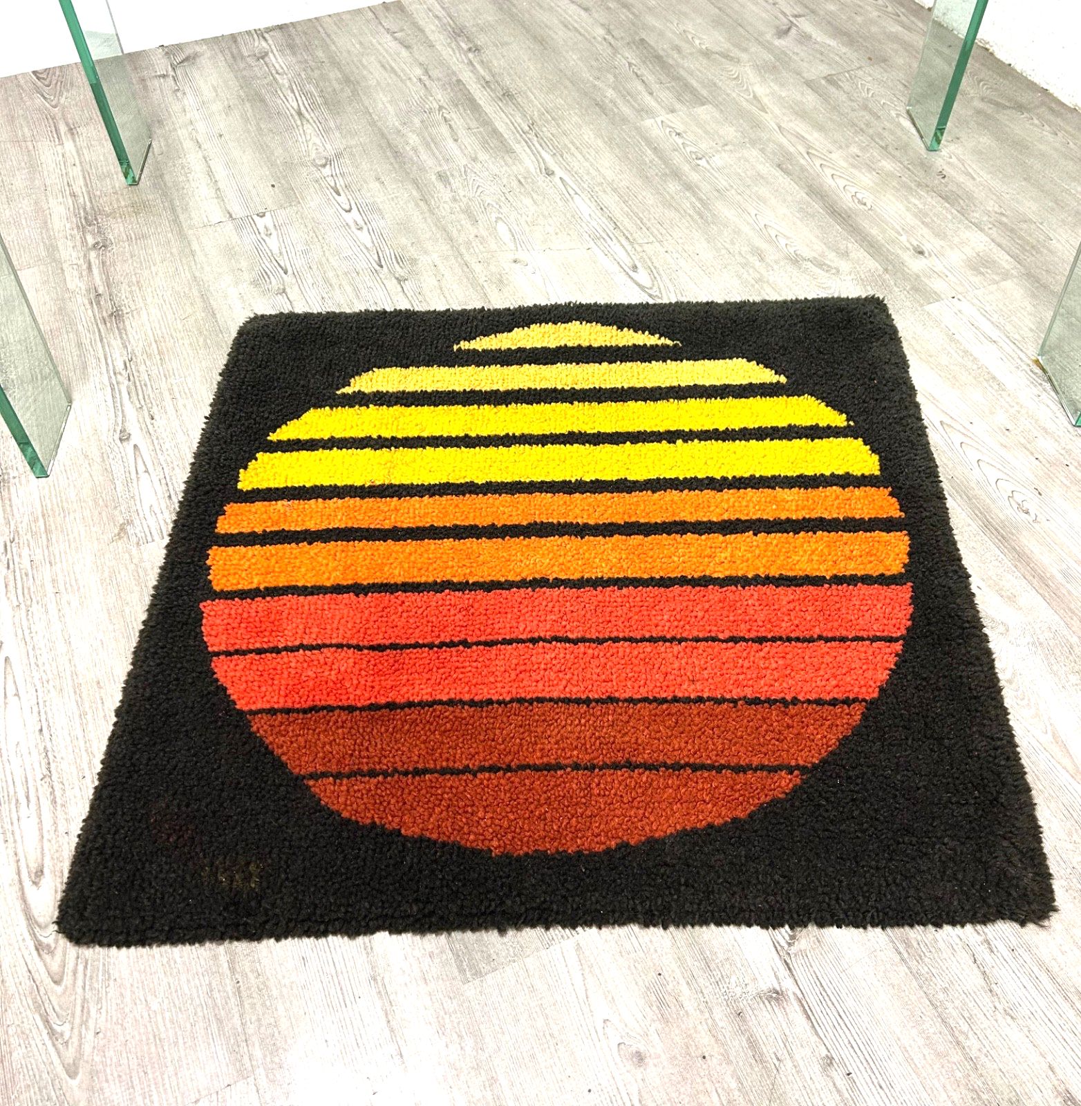 Desso Rug Shag Dralon Wool 60s 70s Vintage Mid Century 96cm X 92cm