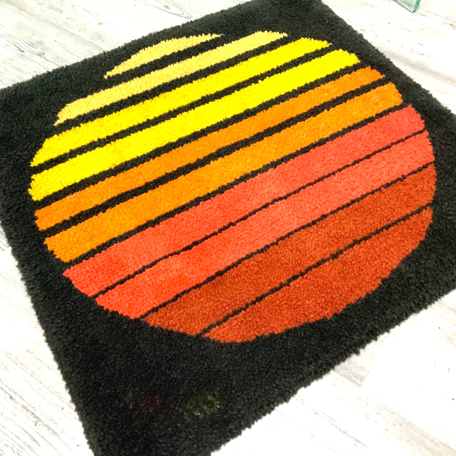 Desso Rug Shag Dralon Wool 60s 70s Vintage Mid Century 96cm X 92cm photo Textiles
