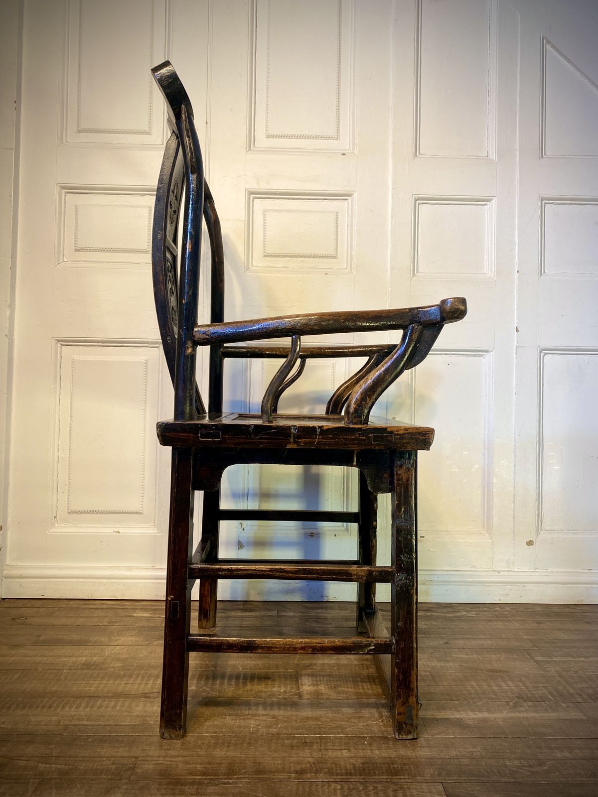 Antique 1800s Chinese Yoke Back Armchair. photo for sale