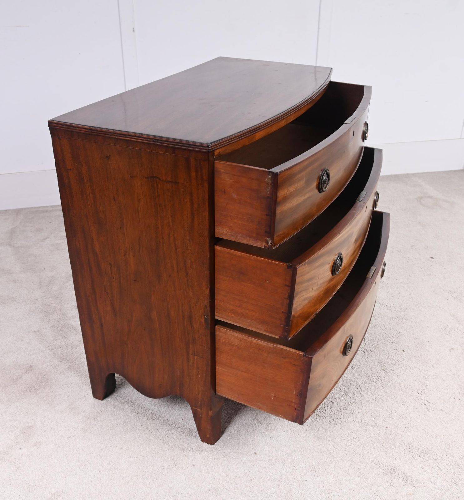 Georgian Mahogany Chest Drawers Bow Front 1820 photo buy