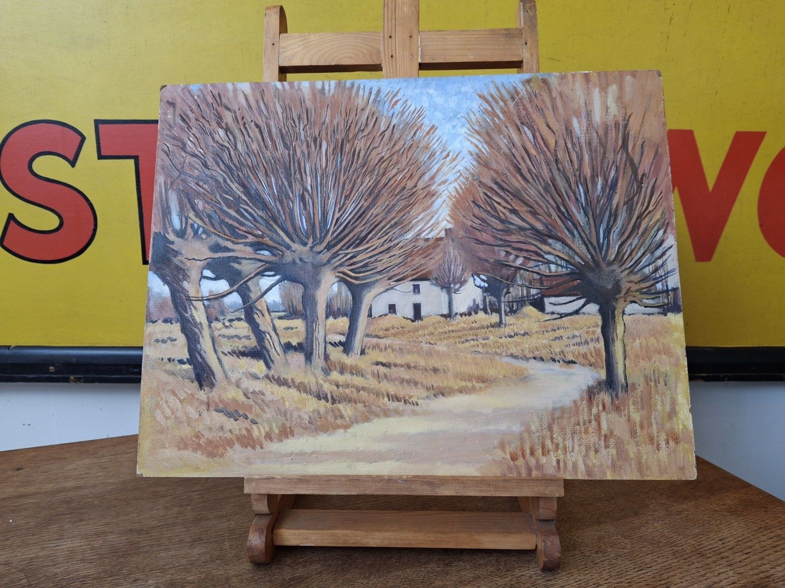 Early 20th Century French Oil On Board Impressionist Landscape Painting photo for sale