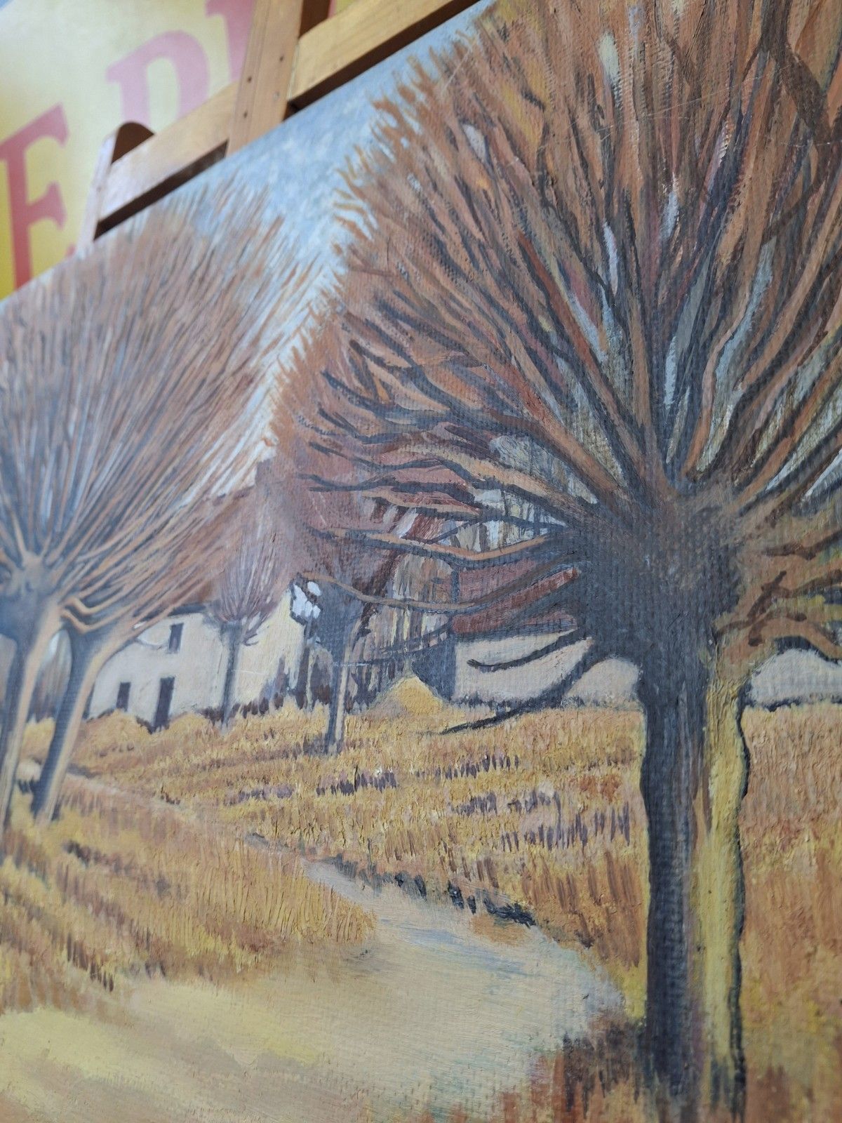 Early 20th Century French Oil On Board Impressionist Landscape Painting photo Art