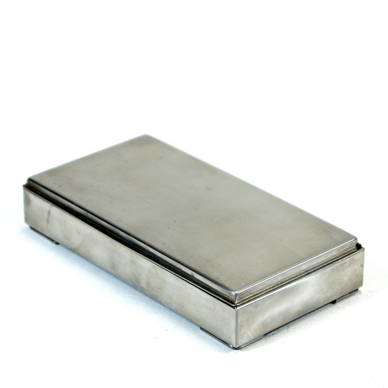 Retro Vintage Danish Stainless Steel Jewellery Cigarette Box 1960s 70s Teak Oak
