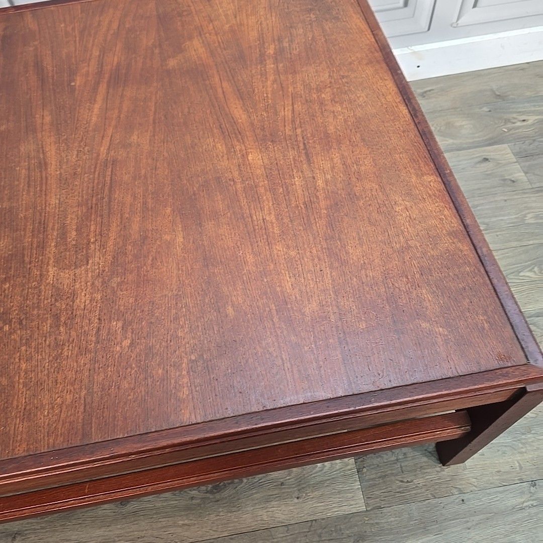 Furniture Retro Teak Coffee Table Vintage Large Mid Century Side – Scandi Square Wooden photo