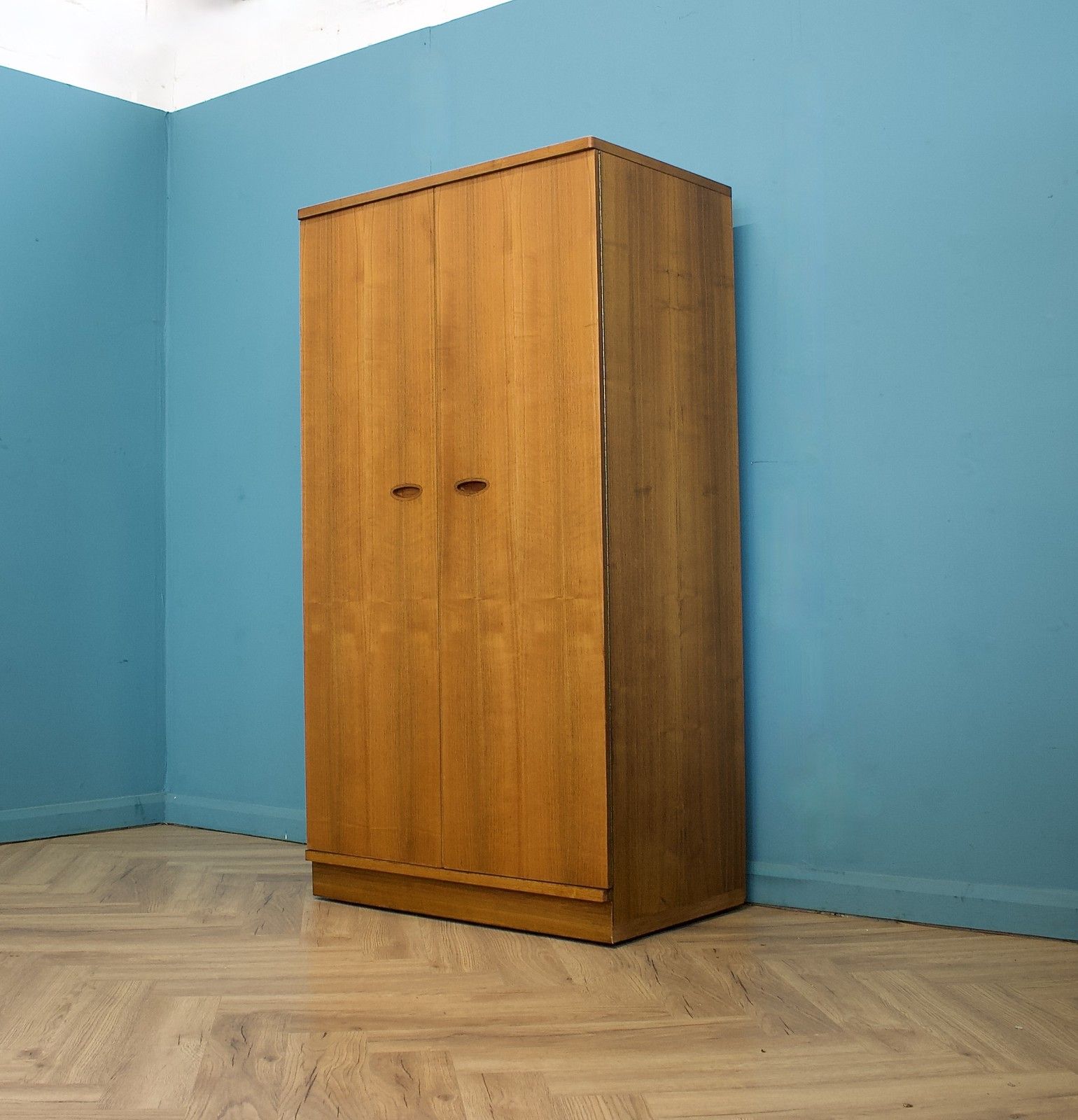 Mid Century Walnut Wardrobe From Uniflex , 1960's 1 Of 2, #1719 photo Furniture
