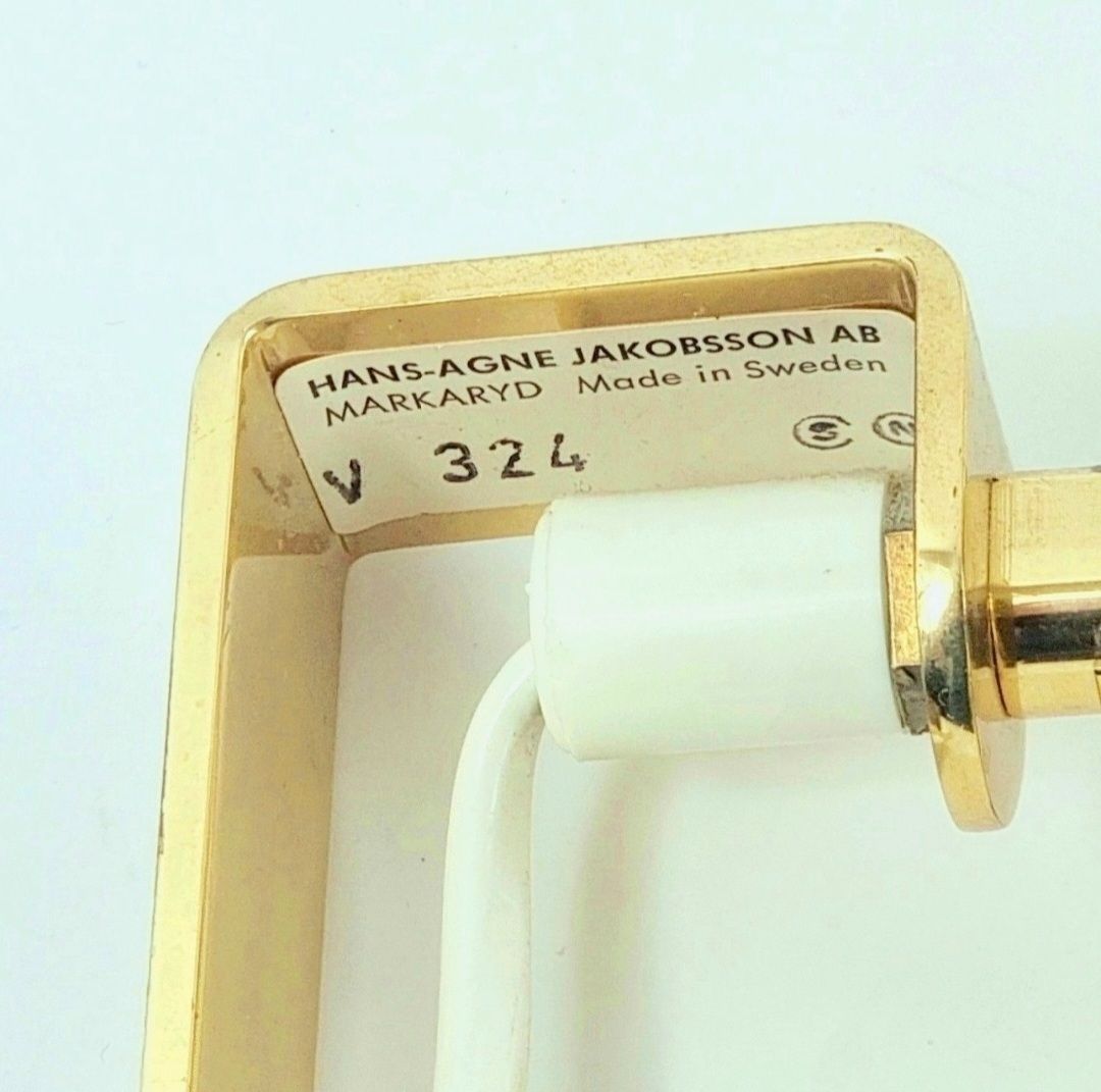 Pair Of Mid Century Scandinavian Brass Wall Lights By Hans Agne Jakobsson Model V 324, Sweden, 1960s photo vintage