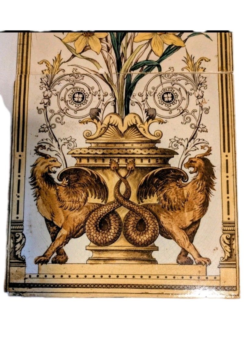 Daffodils & Beasts Tiles Late Victorian / Aesthetic Movement (Circa 1880–1890) photo furniture