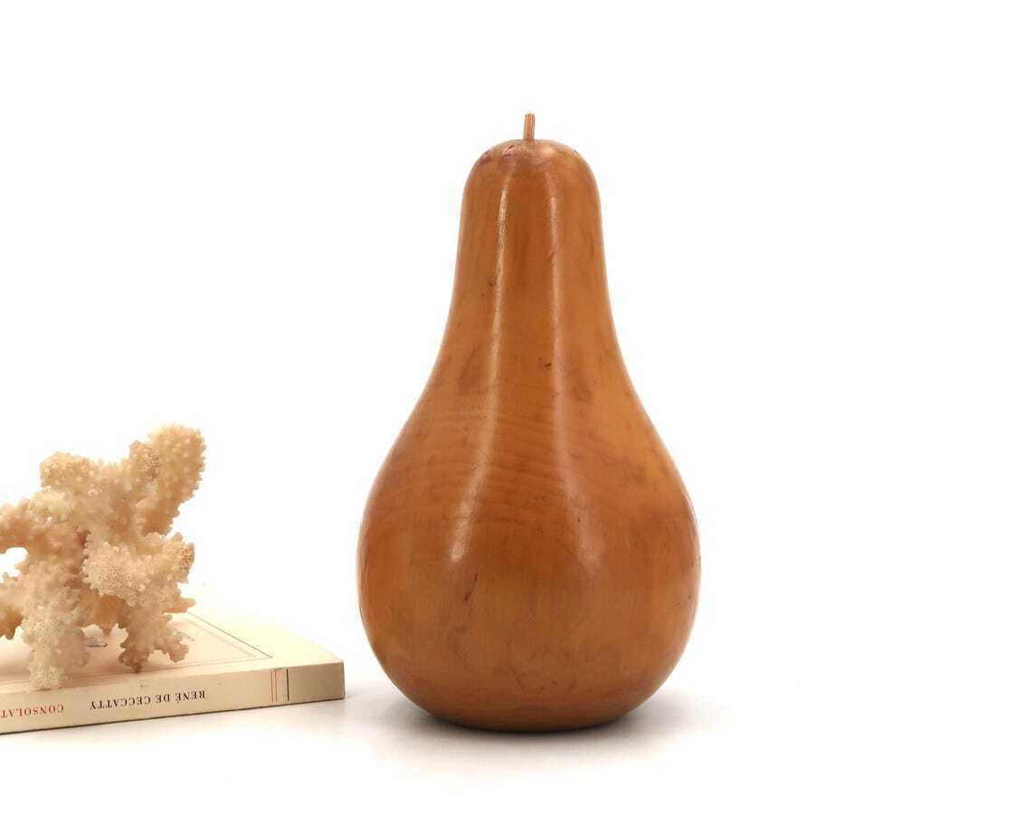 Sculpture  Giant Wood Pear 1960s  Fruit Vintage Kitchen Home Decor