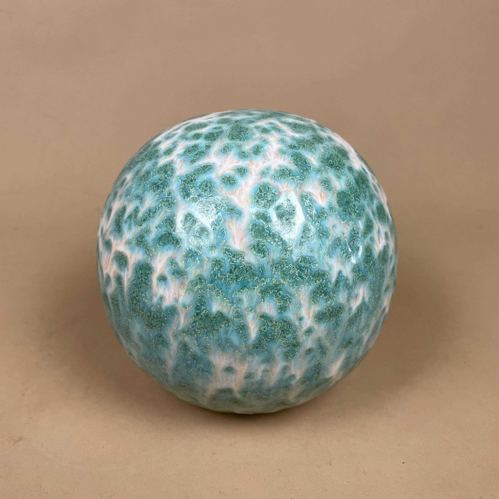 Vintage Ceramic Ball Glazed Decorative Round Ball Display Ornament Abstract Blue White Glaze Statue Sculpture Circle photo 59.0