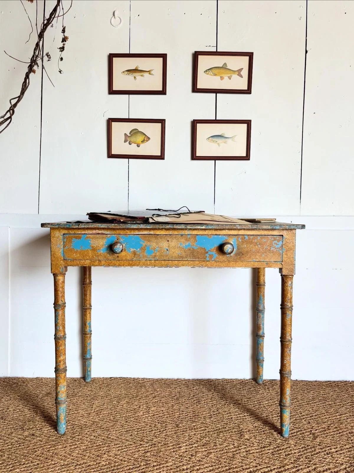 Faux Bamboo Victorian Side Table photo furniture