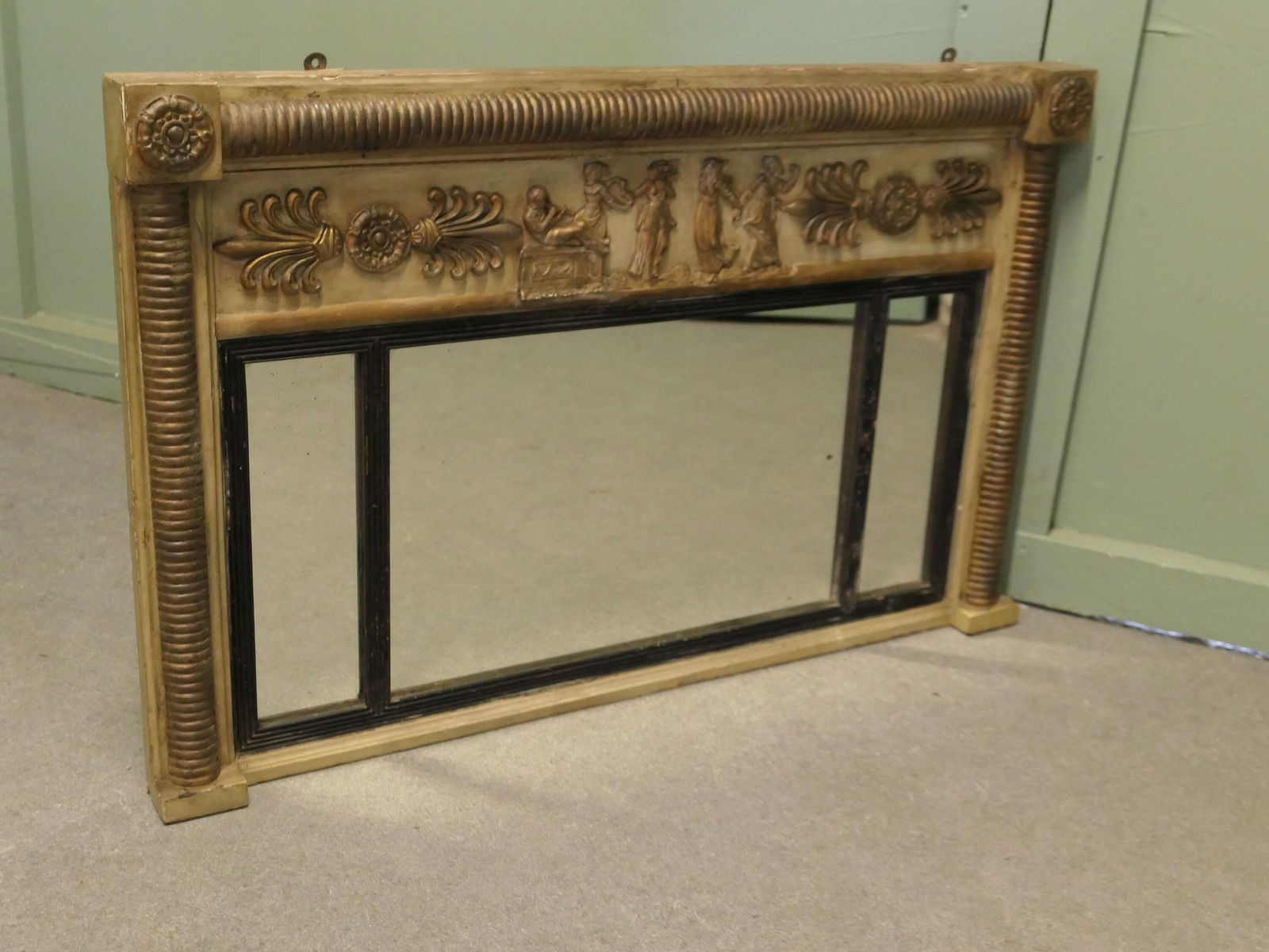 Regency Triple Plate Sculptured Mirror Or Over Mantle photo Home Decor