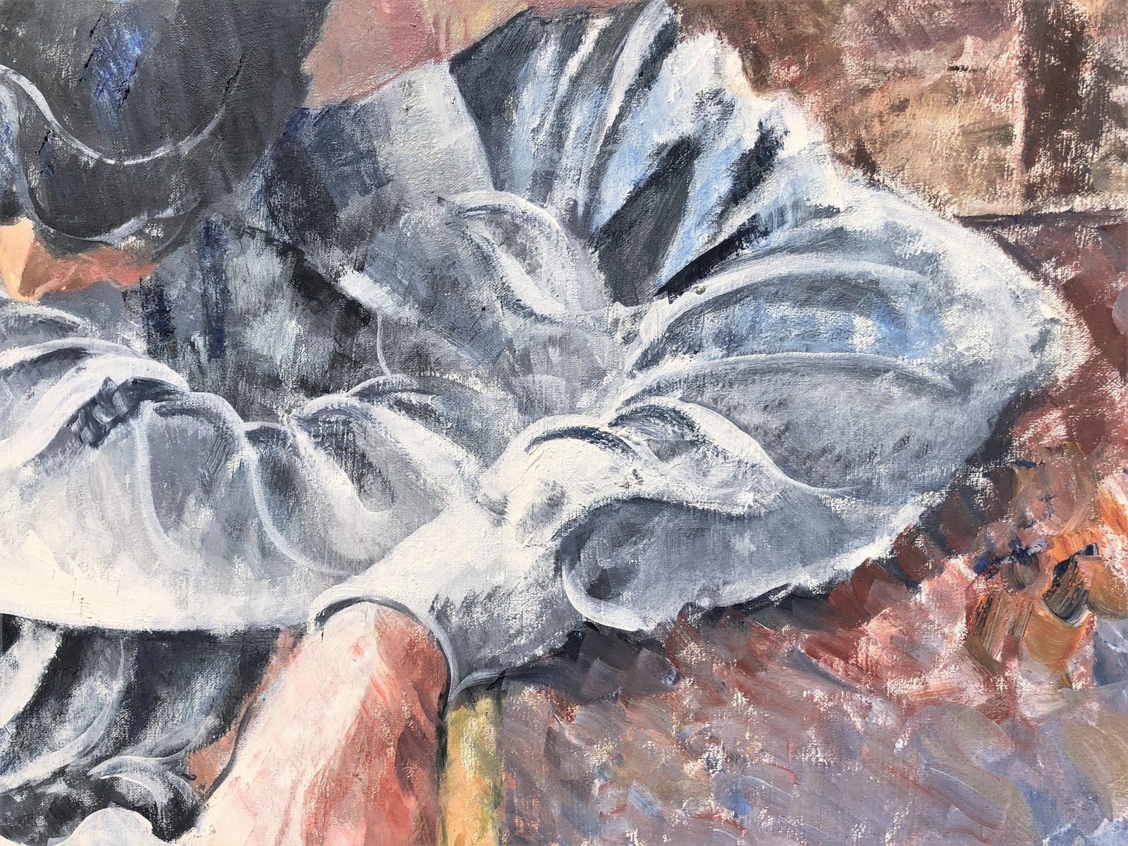 Josep Maria Draper Melancholic Female Figure, Oil Painting On Canvas C.1990 photo for sale