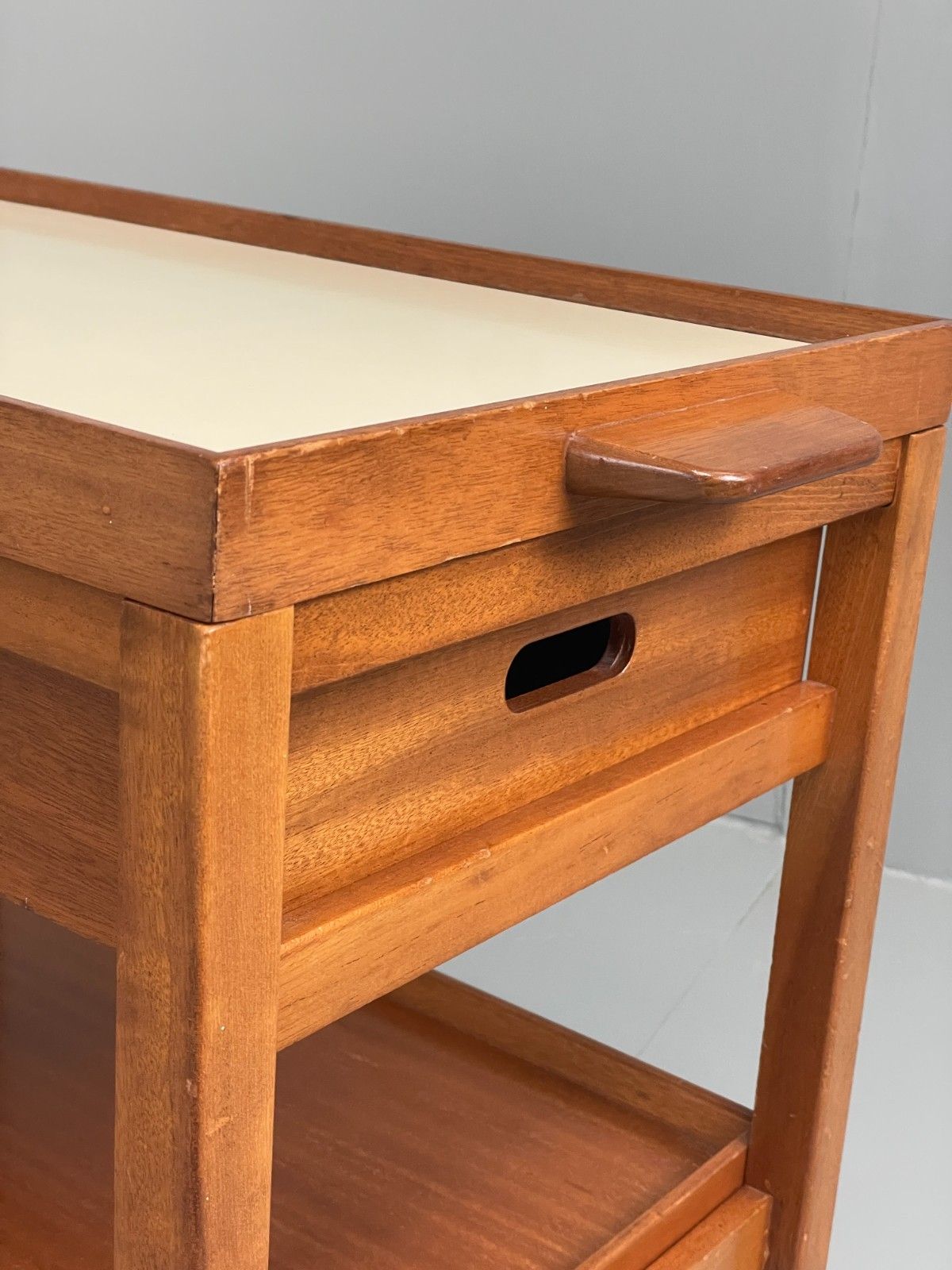 Vintage 1960s Serving Trolley Danish Formica Top Retro Adjustable Eb11694 Mwoo photo vintage