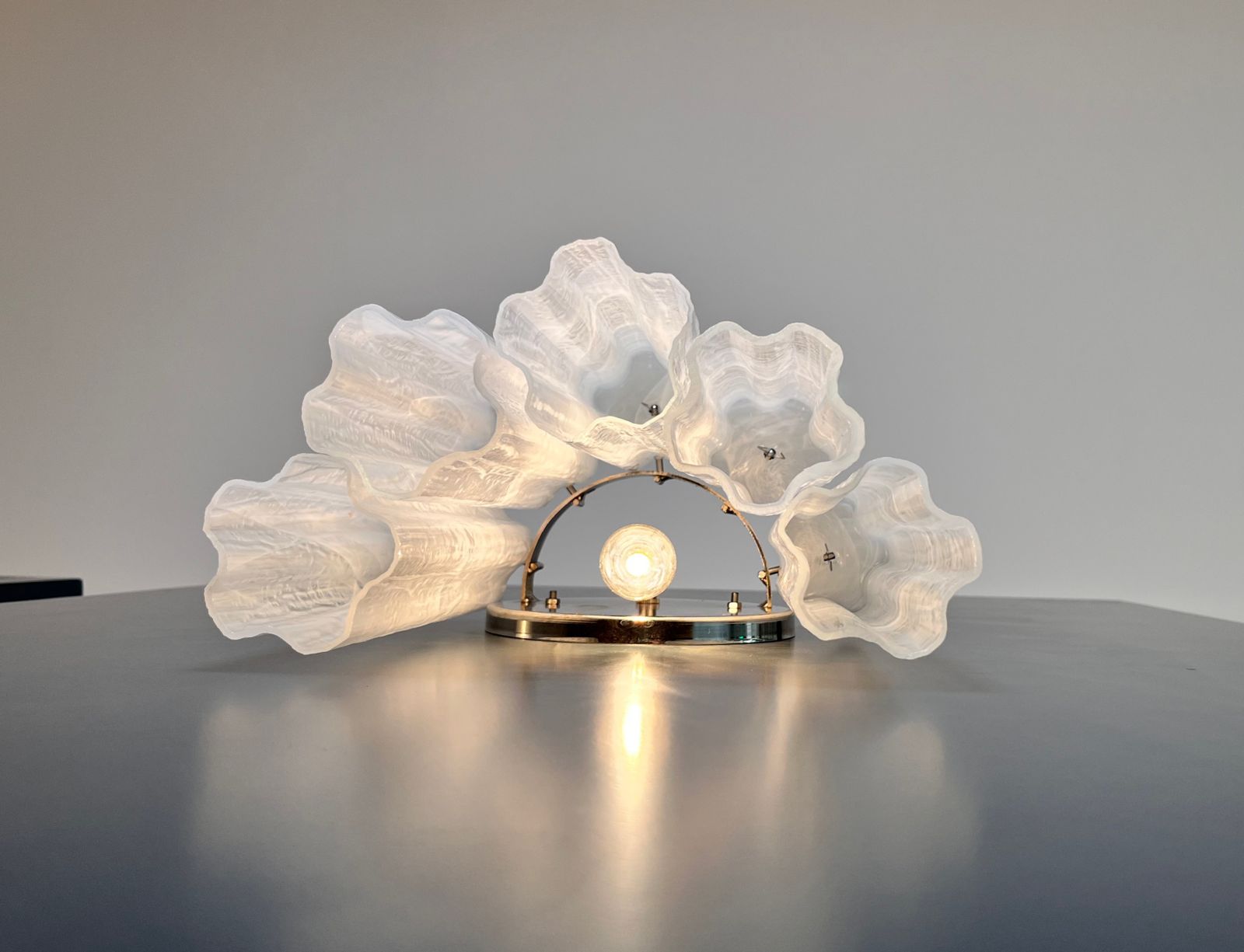 345.0 Fantastic Pair Of Murano Glass Tube Wall Sconces   5 White Alabaster Glass Tube photo