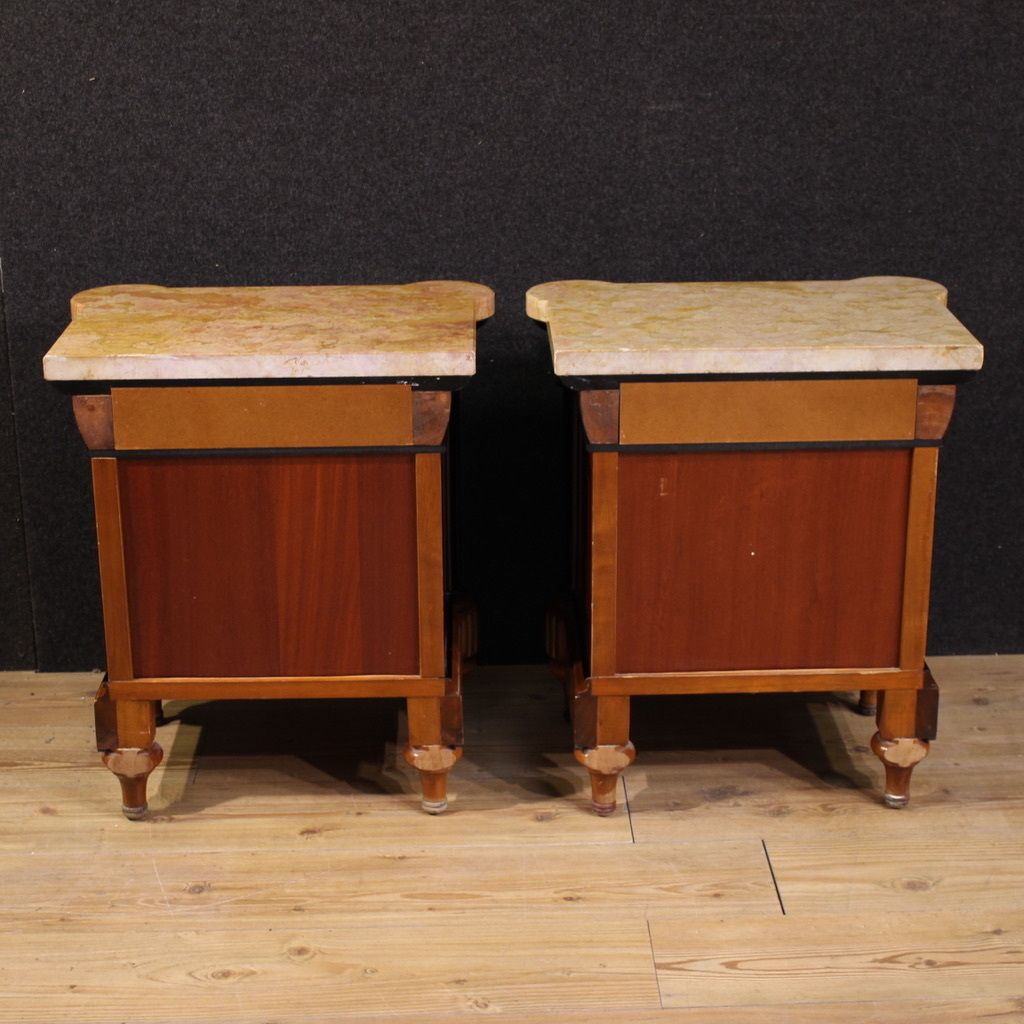 Pair Of 20th Century Italian Bedside Tables With Marble Top photo vinterior