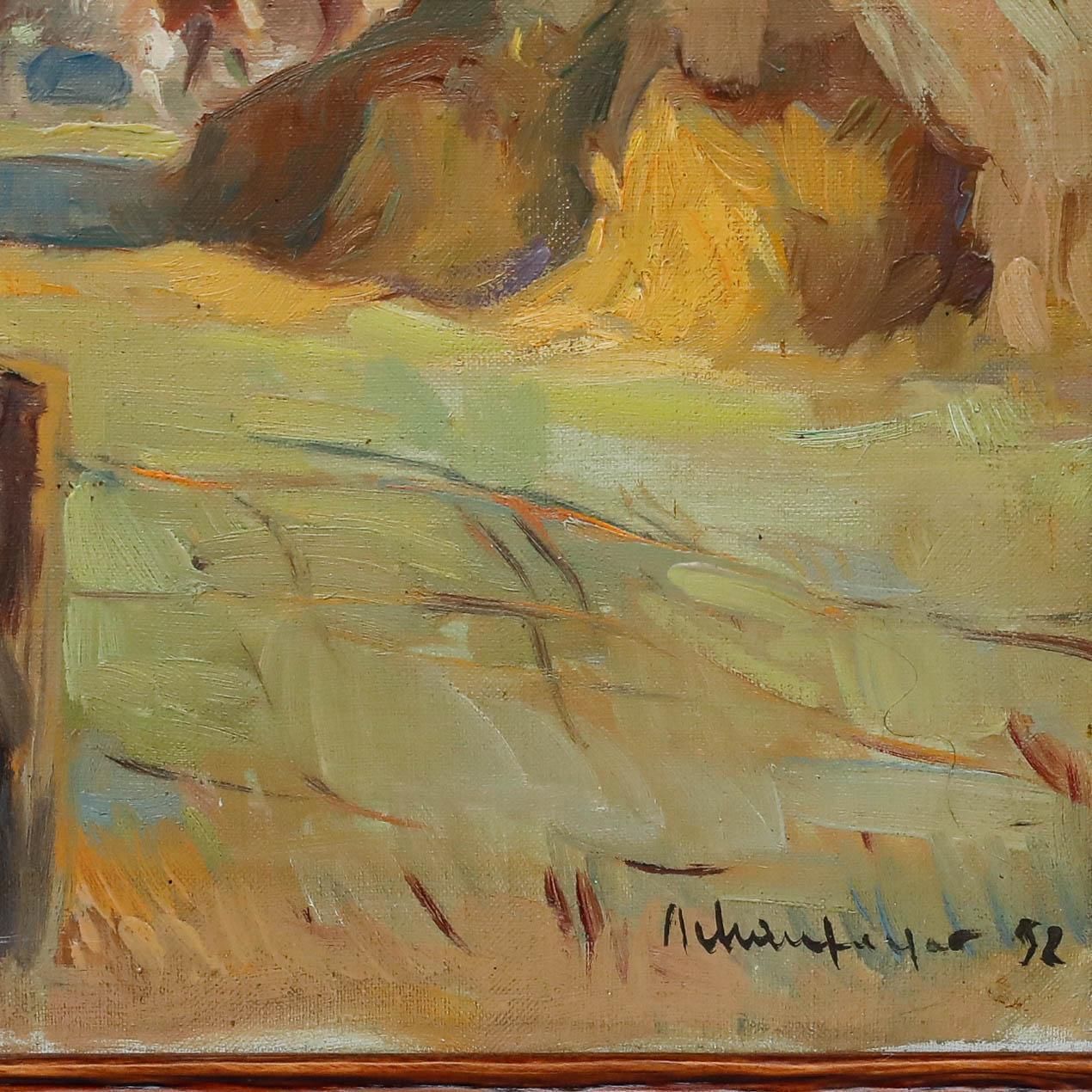 Albert Chavepeyer (1899 1986) 1957 Oil, Wisconsin Farm photo vinterior