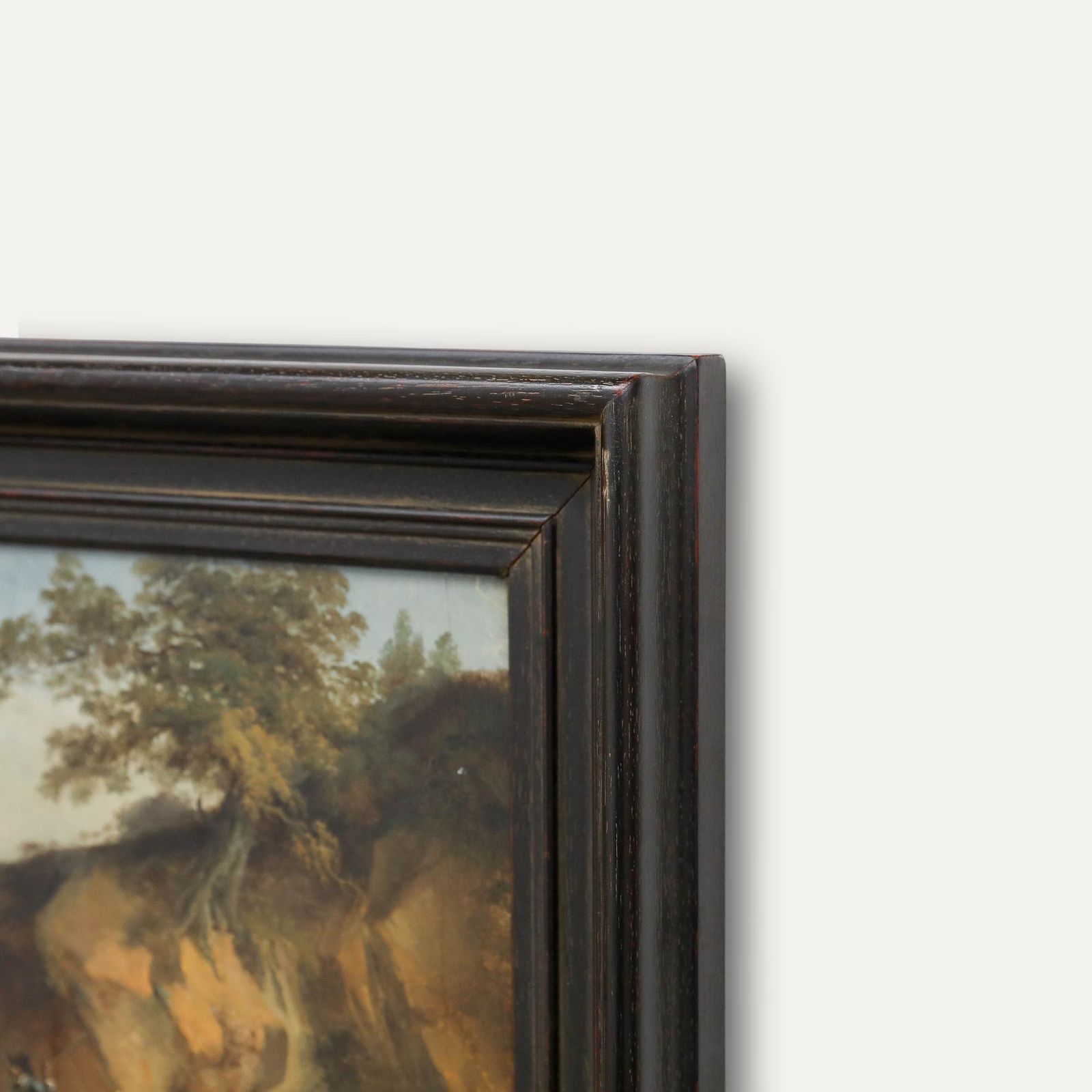 Follower Of Nicolaes Berchem Framed 18th Century Oil, Drover With Livestock photo vinterior