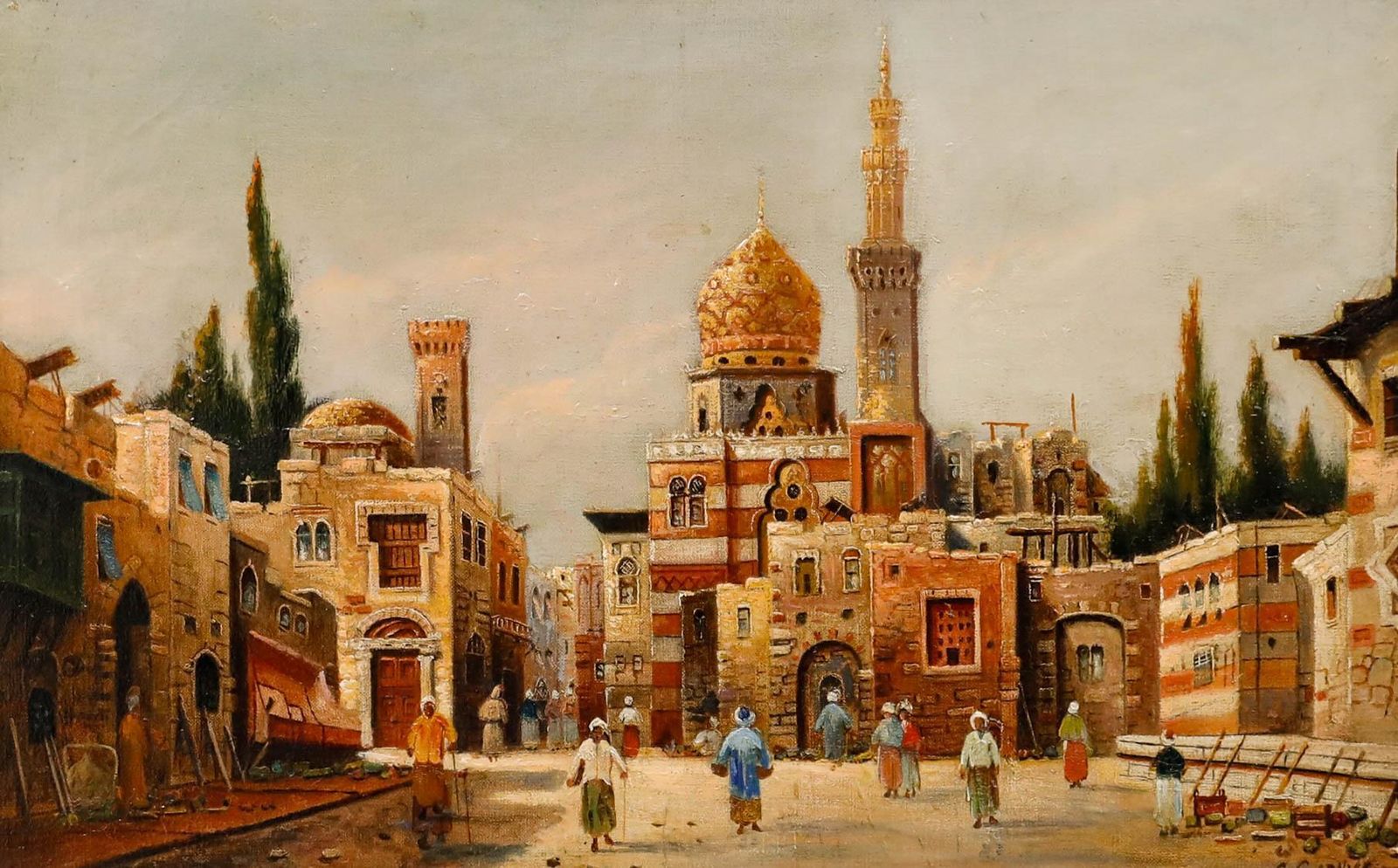 After Karl Kaufmann (1843 1902/05) Oil, The Funerary Complex Of Sultan Qaytbay photo furniture