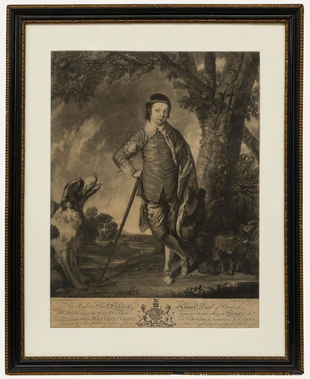 Spilsbury After Reynolds 1763 Mezzotint, The Right Hon. Frederick Howard