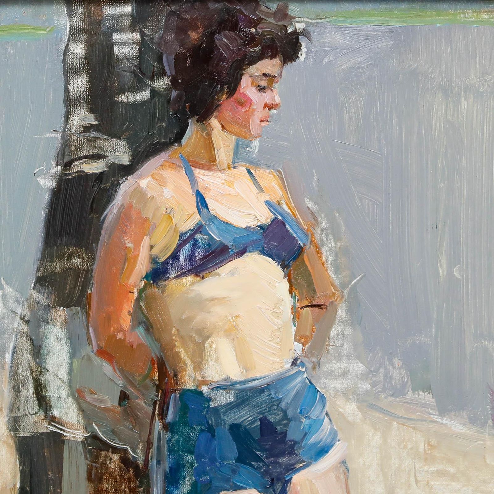 Piotr Filipovich Alberti (1913 1994) Framed 1960 Oil, Sunbathing photo 495.0