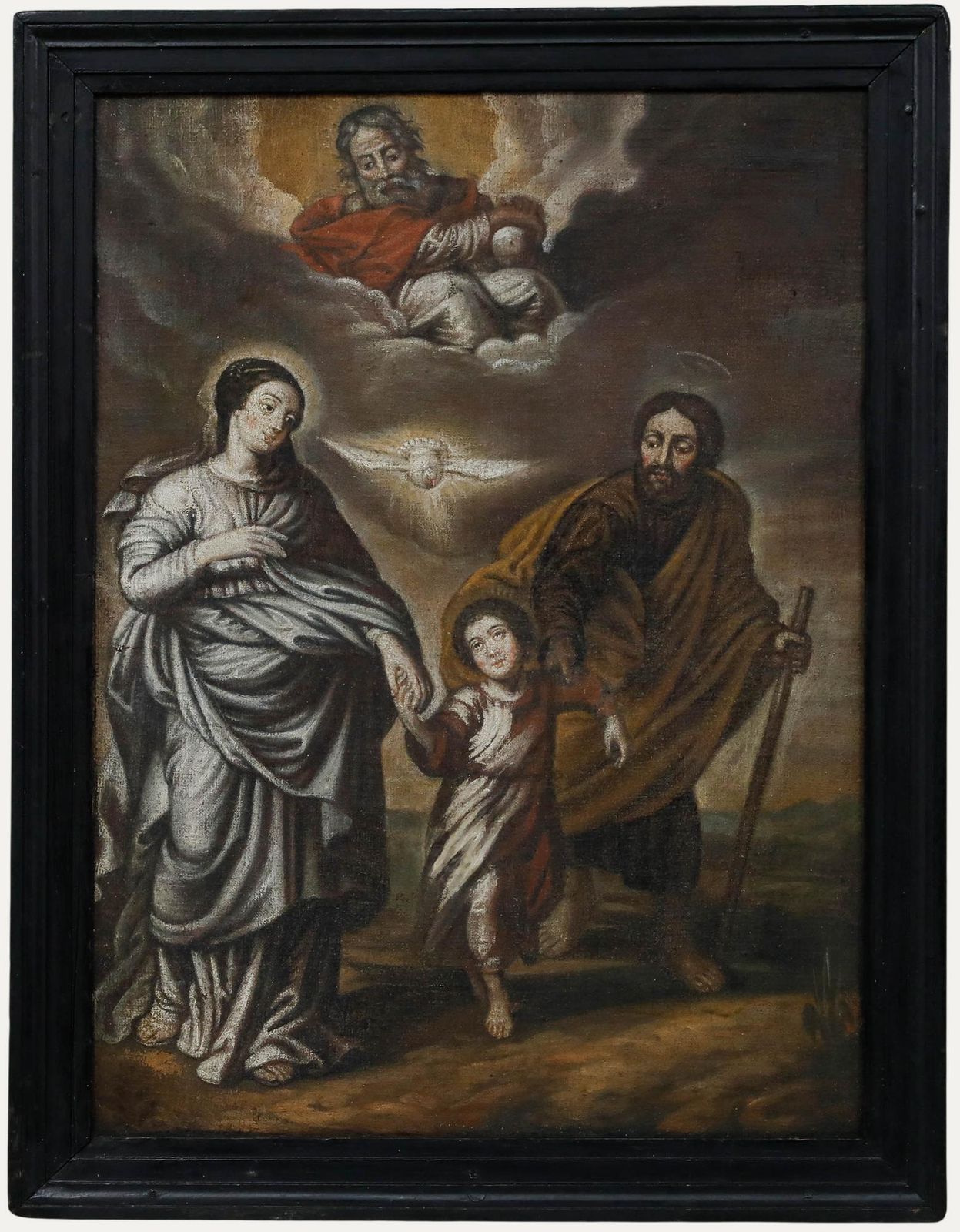 Spanish School 18th Century Oil The Holy Family