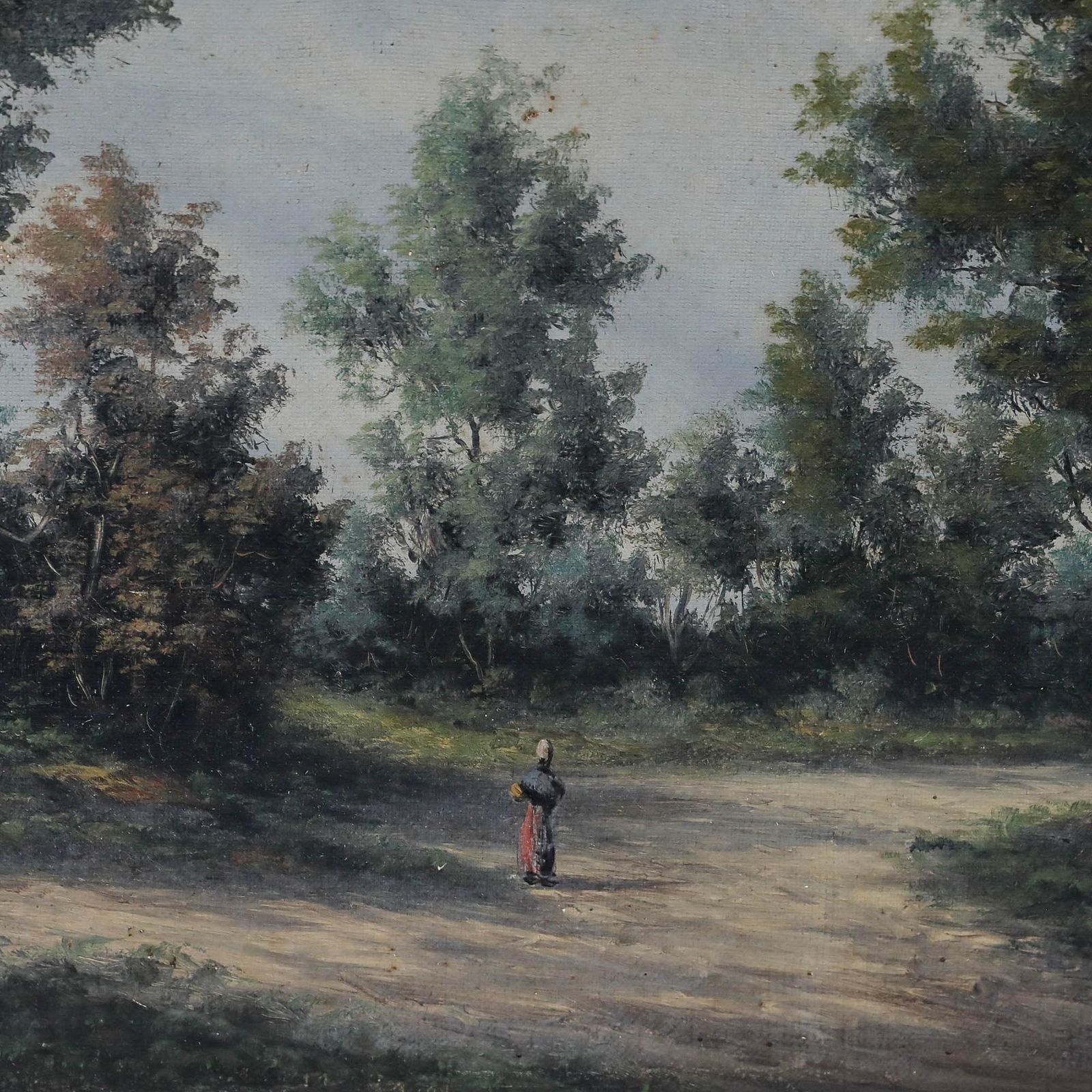 Alain Bonnaud Framed Early 20th Century Oil, Walking Through The Woods photo Art